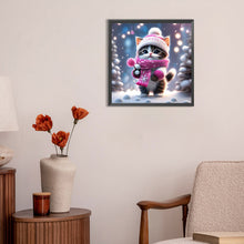 Load image into Gallery viewer, Diamond Painting - Full Round - snow kitten (30*30CM)

