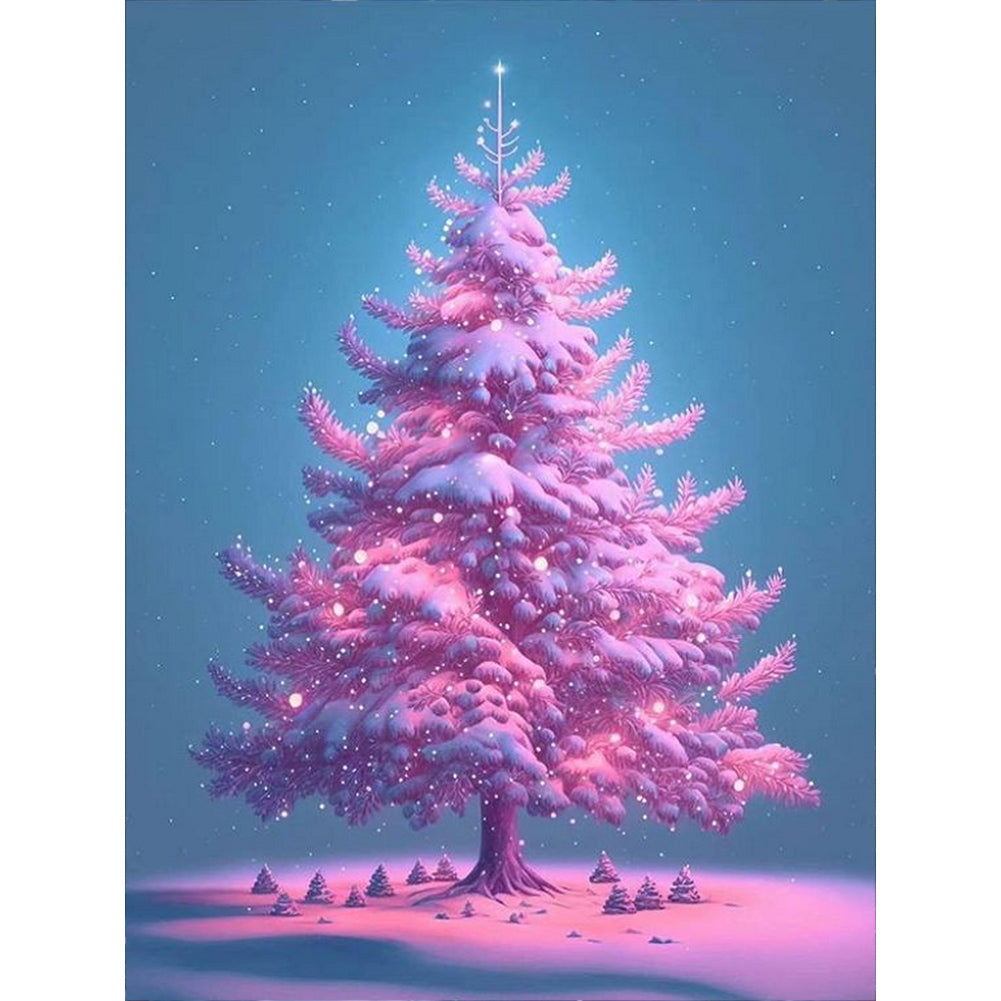 Diamond Painting - Full Round - purple light christmas tree (30*40CM)