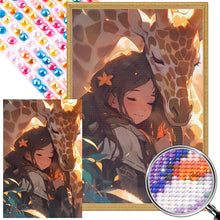 Load image into Gallery viewer, AB Diamond Painting - Full Round - girl and giraffe (40*60CM)
