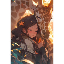 Load image into Gallery viewer, AB Diamond Painting - Full Round - girl and giraffe (40*60CM)
