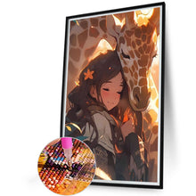Load image into Gallery viewer, AB Diamond Painting - Full Round - girl and giraffe (40*60CM)
