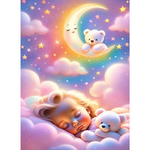 Load image into Gallery viewer, AB Diamond Painting - Full Round - Baby sleeping on the clouds (40*55CM)

