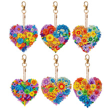 Load image into Gallery viewer, 6 PCS Multicoloured Love Double Sided Special Shape Diamond Painting Keychain
