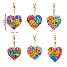 Load image into Gallery viewer, 6 PCS Multicoloured Love Double Sided Special Shape Diamond Painting Keychain
