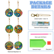 Load image into Gallery viewer, 6 PCS Multicoloured Love Double Sided Special Shape Diamond Painting Keychain
