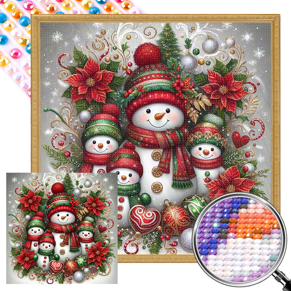 AB Diamond Painting - Full Round - snowman (30*30CM)