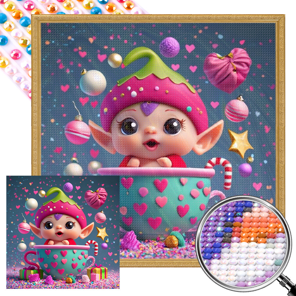 AB Diamond Painting - Full Round - Christmas doll (30*30CM)