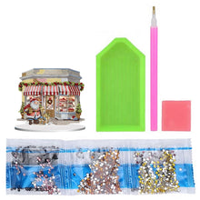 Load image into Gallery viewer, Christmas Snow Room Round Desktop Diamond Art Kits for Home Office Desktop Decor
