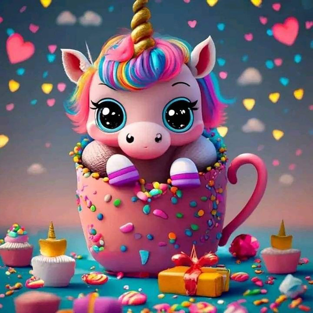 Diamond Painting - Full Round - Cartoon minifigure-color pony (30*30CM)