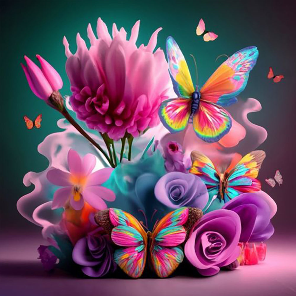 Diamond Painting - Full Round - colorful flowers (30*30CM)