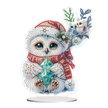 Load image into Gallery viewer, White Owl 5D DIY Diamond Painting Desktop Ornaments Kit for Office Desktop Decor
