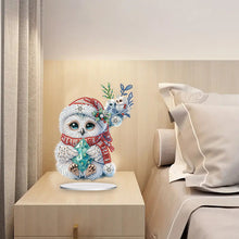 Load image into Gallery viewer, White Owl 5D DIY Diamond Painting Desktop Ornaments Kit for Office Desktop Decor
