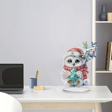 Load image into Gallery viewer, White Owl 5D DIY Diamond Painting Desktop Ornaments Kit for Office Desktop Decor
