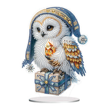 Load image into Gallery viewer, White Owl 5D DIY Diamond Painting Desktop Ornaments Kit for Office Desktop Decor
