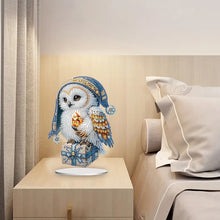 Load image into Gallery viewer, White Owl 5D DIY Diamond Painting Desktop Ornaments Kit for Office Desktop Decor
