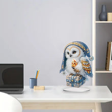 Load image into Gallery viewer, White Owl 5D DIY Diamond Painting Desktop Ornaments Kit for Office Desktop Decor
