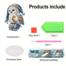 Load image into Gallery viewer, White Owl 5D DIY Diamond Painting Desktop Ornaments Kit for Office Desktop Decor
