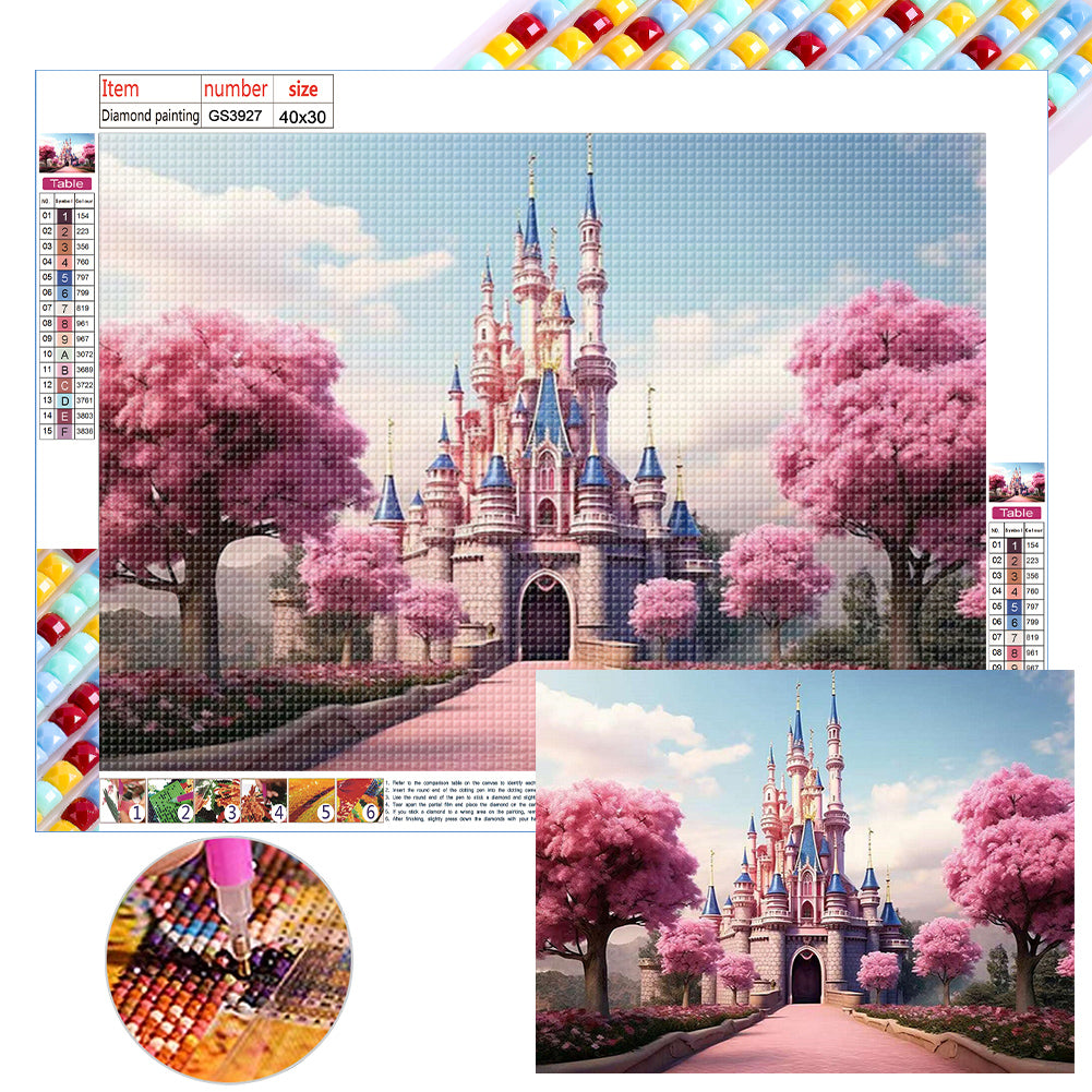 Diamond Painting - Full Square - pink castle (40*30CM)