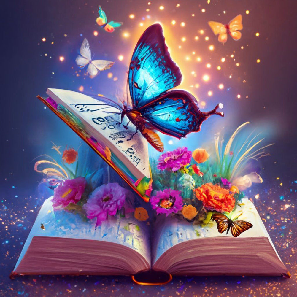 Diamond Painting - Full Round - Colorful butterfly (30*30CM)