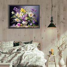 Load image into Gallery viewer, Diamond Painting - Full Round - Bouquet of flowers blooming on the table (40*30CM)
