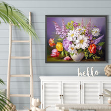 Load image into Gallery viewer, Diamond Painting - Full Round - Bouquet of flowers blooming on the table (40*30CM)
