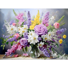 Load image into Gallery viewer, Diamond Painting - Full Round - Bouquet of flowers blooming on the table (40*30CM)

