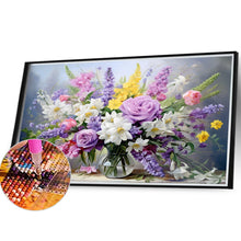Load image into Gallery viewer, Diamond Painting - Full Round - Bouquet of flowers blooming on the table (40*30CM)
