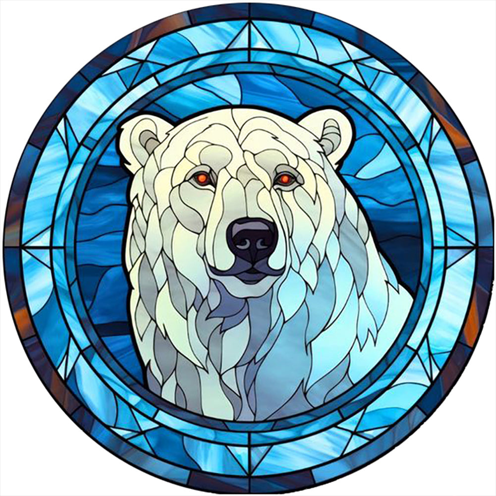 Diamond Painting - Full Round - polar bear glass painting (30*30CM)