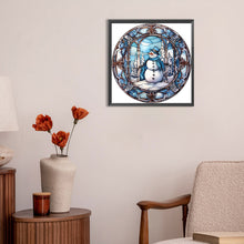 Load image into Gallery viewer, Diamond Painting - Full Round - Snowman glass painting (30*30CM)
