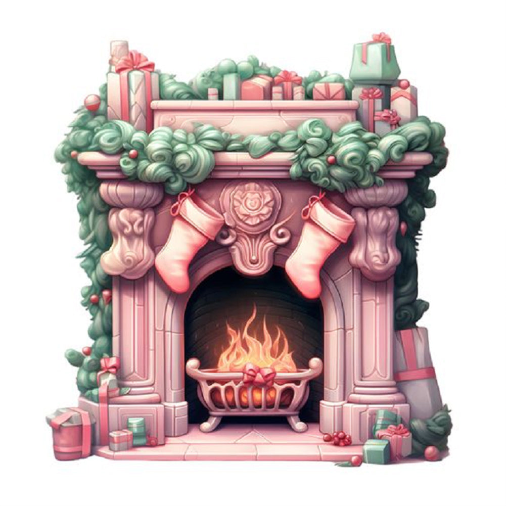 Diamond Painting - Full Round - Christmas fireplace (30*30CM)