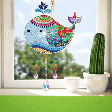 Load image into Gallery viewer, Suncatcher Double Sided Crystal Painting Ornaments for Windows Decor (Dolphin)
