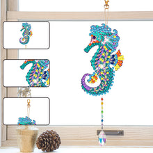Load image into Gallery viewer, Suncatcher Double Sided Crystal Painting Ornaments for Windows Decor (Seahorse)
