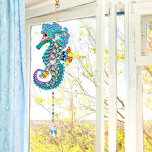 Load image into Gallery viewer, Suncatcher Double Sided Crystal Painting Ornaments for Windows Decor (Seahorse)
