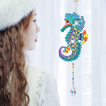 Load image into Gallery viewer, Suncatcher Double Sided Crystal Painting Ornaments for Windows Decor (Seahorse)
