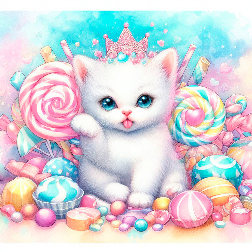 Diamond Painting - Full Round - candy kitten (30*30CM)