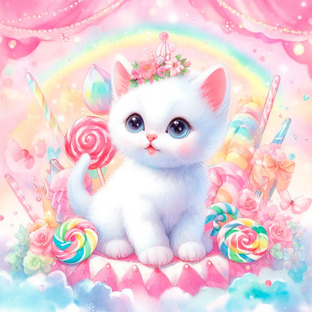 Diamond Painting - Full Round - candy kitten (30*30CM)