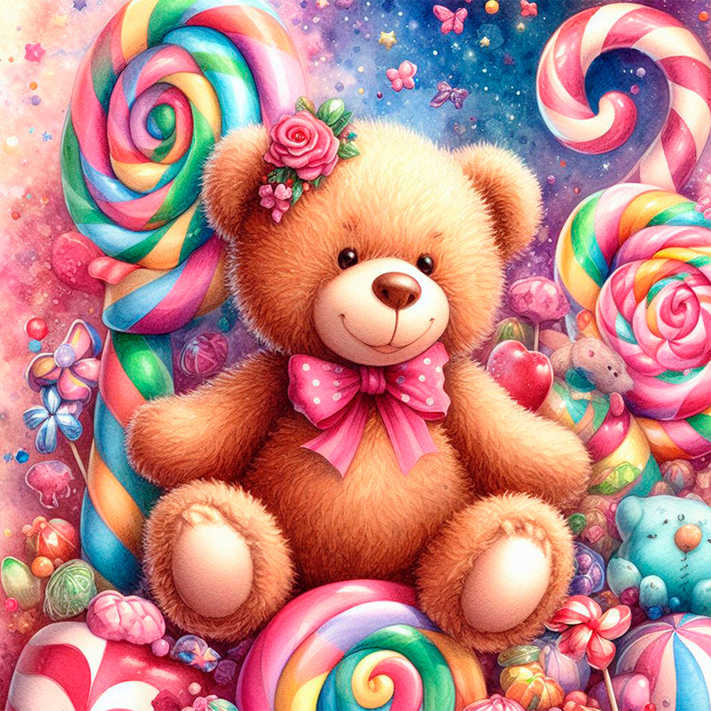 Diamond Painting - Full Round - Candy Bear (30*30CM)