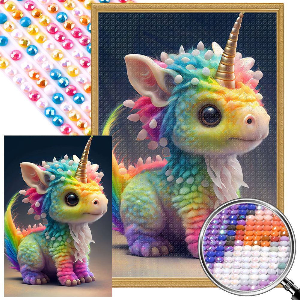 AB Diamond Painting - Full Round - Rainbow dragon (40*60CM)