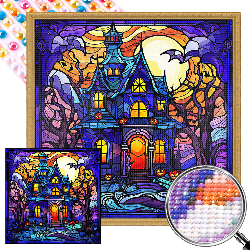 AB Diamond Painting - Full Round - Castle glass painting (40*40CM)