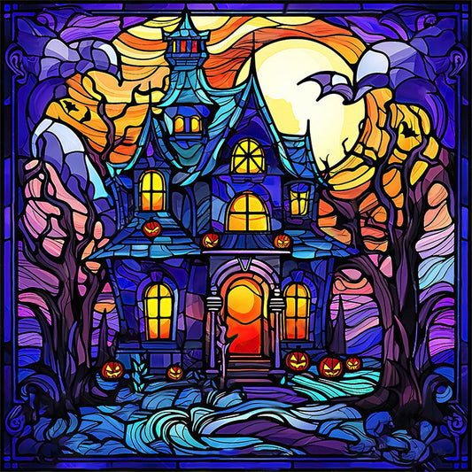 AB Diamond Painting - Full Round - Castle glass painting (40*40CM)