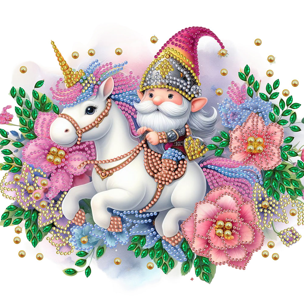 Diamond Painting - Partial Special Shaped - Unicorn Knight Goblin (30*30CM)