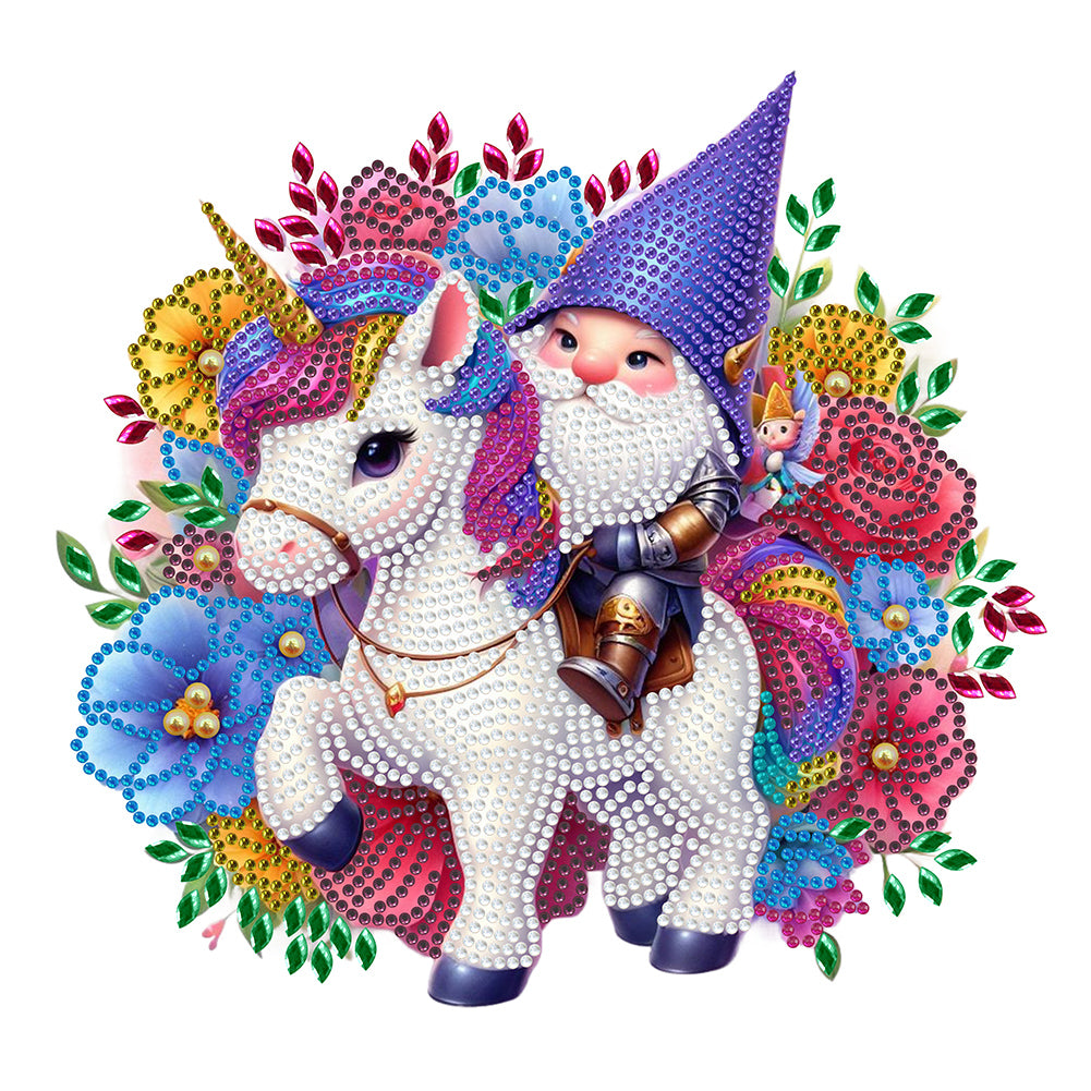 Diamond Painting - Partial Special Shaped - Unicorn Knight Goblin (30*30CM)