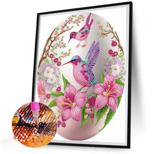 Diamond Painting - Partial Special Shaped - Easter egg hummingbird (30*40CM)