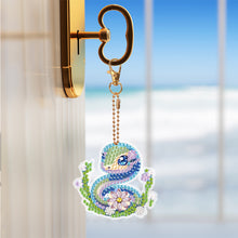 Load image into Gallery viewer, 6 PCS Flower Snake Double Sided Diamond Painting Keychain for Beginners Adults
