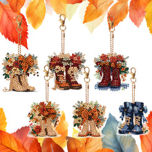 Load image into Gallery viewer, 6 PCS Flower Boots Double Sided Diamond Painting Keychain for Beginners Adults
