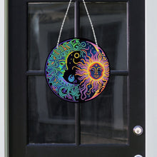 Load image into Gallery viewer, Sun Moon Single-Sided Diamond Painting Hanging Pendant for Window Decor 20x20cm
