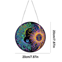 Load image into Gallery viewer, Sun Moon Single-Sided Diamond Painting Hanging Pendant for Window Decor 20x20cm
