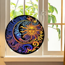 Load image into Gallery viewer, Sun Moon Single-Sided Diamond Painting Hanging Pendant for Window Decor 20x20cm
