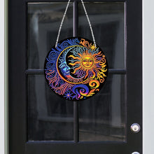 Load image into Gallery viewer, Sun Moon Single-Sided Diamond Painting Hanging Pendant for Window Decor 20x20cm
