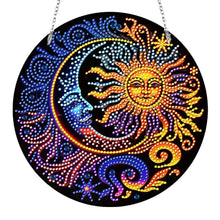 Load image into Gallery viewer, Sun Moon Single-Sided Diamond Painting Hanging Pendant for Window Decor 20x20cm
